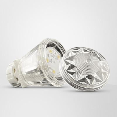 Imel Park Cabochon LED E10 <strong>UFO CRISTALLO Completo di Portalampada e WARM LED</strong> Imel Park Cabochon LED E10 <strong>UFO CRISTALLO Completo di Portalampada e WARM LED</strong>